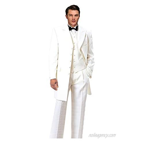 Wemaliyzd Men's Vintage 3 Pieces Suit Classic Fit Tuxedo Plus Size Vest Pants