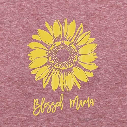 ALLTB Blessed Mama Tank Top Women Sunflower Graphic Mama Gift Cami Tee Vest Summer Sleeveless Vcation Shirt