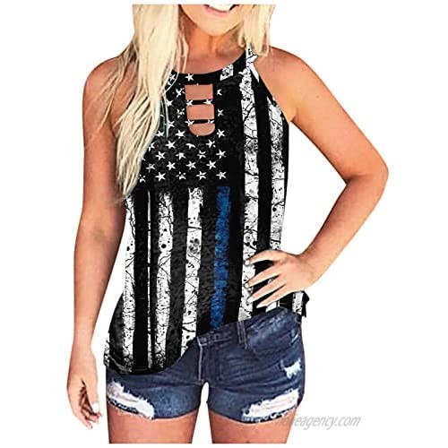 AODONG 4th of July Tank Tops for Women Casual Summer Fashion Graphic American Flag Sleeveless Shirts Patriotic Tank Tops