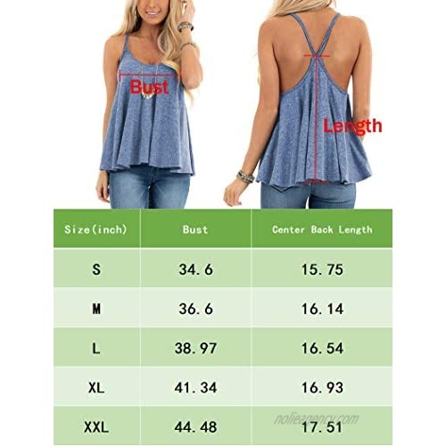 Bingerlily Women's Casual Sexy Summer Tank Tops Loose Flowy Camisole Sleeveless Shirts