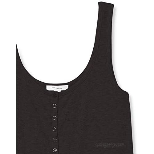 Brand - Daily Ritual Women's Relaxed Fit Rayon Spandex Fine Rib Henley Tank