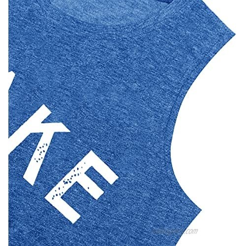 FAYALEQ Take A Hike Tank Tops Women Letter Print Vacation Camping Shirts Summer Casual Sleeveless Vest T-Shirt