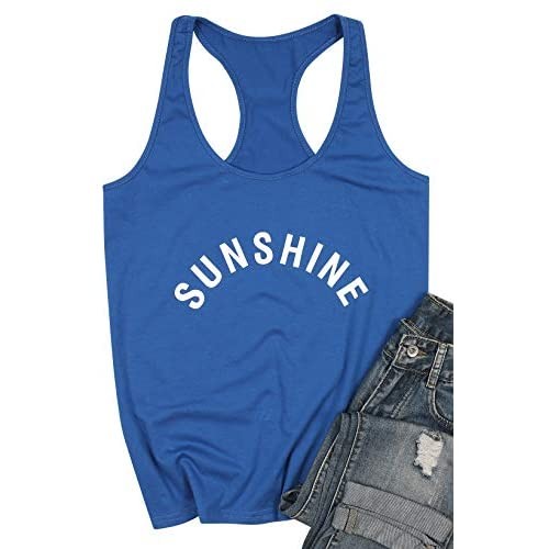 MOUSYA Sunshine Tank Tops for Women Summer Sleeveless Graphic Casual Vest Nature Shirt Vacation Tee