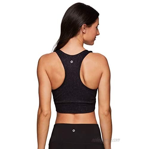 RBX Active Women's Athletic Yoga Racerback Cropped Tank Top with Built in Bra