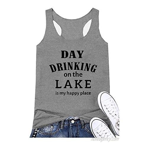 Women Lake Mode Shirts Funny Lake Life Arrow Graphic Tees Casual Summer Vacation Camping Tunic O-Neck Tank Tops Blouse