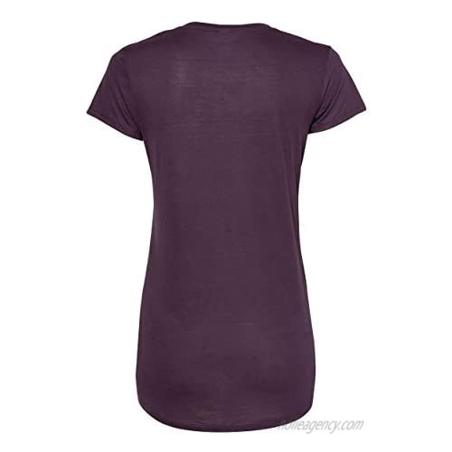 Alternative Women's Melange Burnout Jersey Slinky V-Neck Shirt