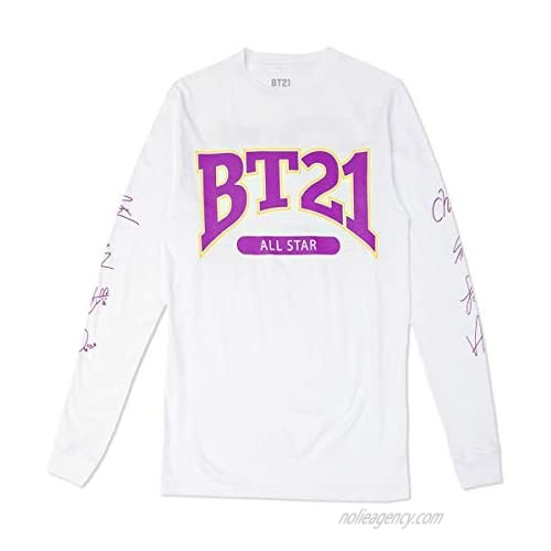 BT21 City Collection LA All Stars 100% Cotton Graphic Print Long Sleeve T-Shirt  White