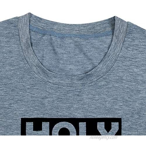 Holy with a Hint of Hood T Shirt Women's Letter Printed Tee Shirt Graphic Short Sleeve Vintage Gift Shirt