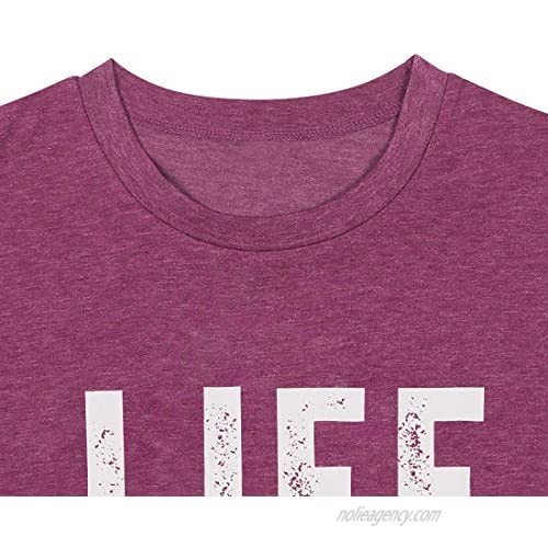 Life is Better at The Lake Shirts Women Lake Life Funny Saying Tee Tops Short Sleeve Vacation Tops