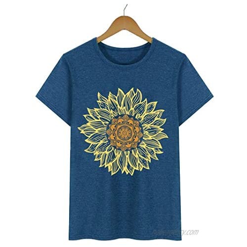 Sunflower Shirts for Women Flower Graphic Tees Shirts Inspirational Tees Casual Faith Shirt Tops
