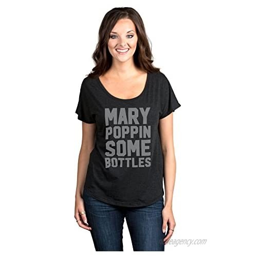 Thread Tank Mary Poppin Bottles Women's Slouchy Dolman T-Shirt Tee Heather Grey