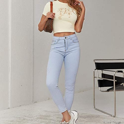 Women Teen Girl Y2k 2021 Fashion Top Clothes Cute Graphic Print Brown Crop Top Tee T-Shirt E Girl Clothing Aesthetic
