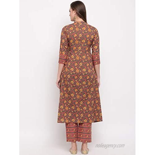 Indian Cotton Tunic Tops Kurti Set for Women with Palazzo 693