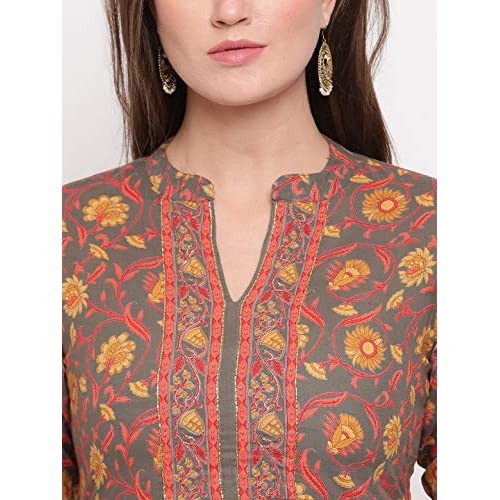 Indian Cotton Tunic Tops Kurti Set for Women with Palazzo 693