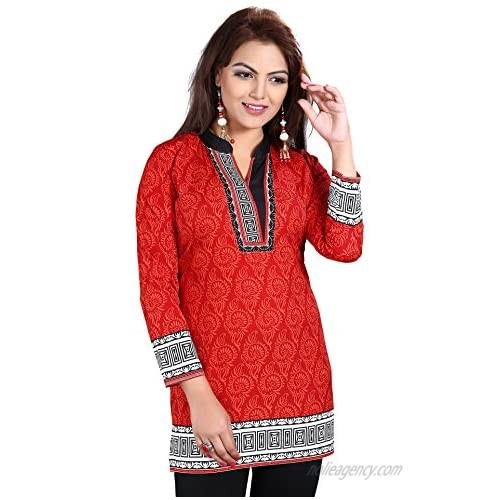 Maple Clothing India Tunic Top Women's Printed Short Kurti Kurta Indian Clothing