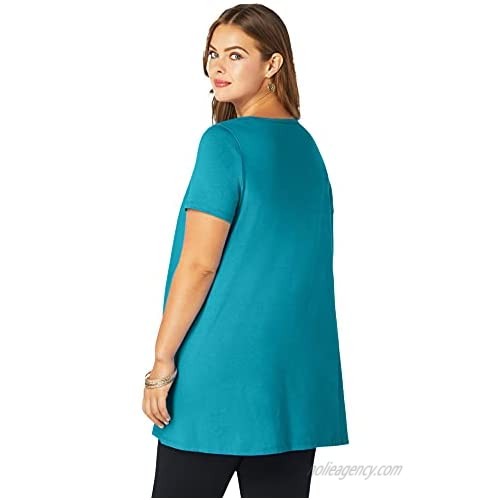 Roaman's Women's Plus Size Scoopneck Maxi Tunic Long Shirt