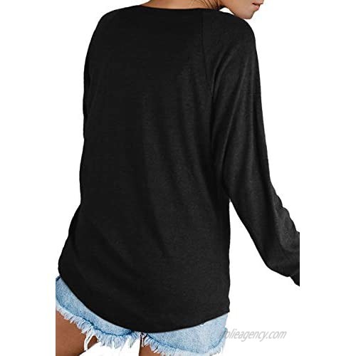 SAMPEEL Womens Tunic Tops Long Sleeve Side Slit Shirts Casual Fall Winter