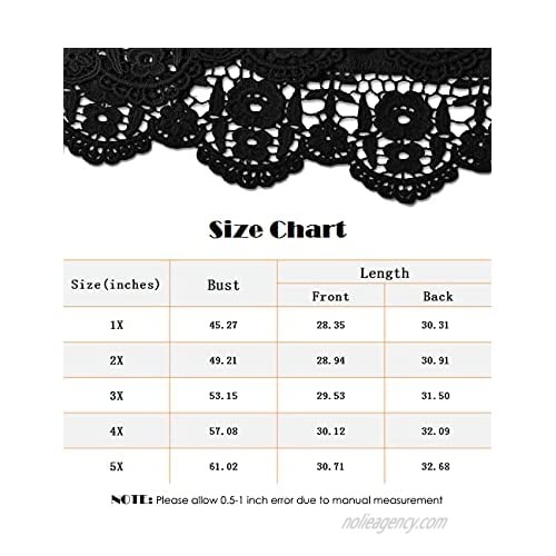 Sheslily Plus-Size Tops Women Short Sleeve Tunics A-line Lace Tee Shirts XL-5XL