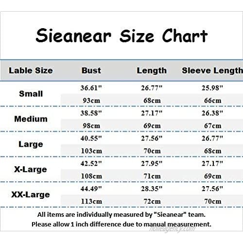 Sieanear Tshirts for Womens Long Sleeve Crewneck Striped Tops Tunics