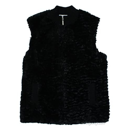 Alfred Dunner Classics Faux Fur Vest Black 12P