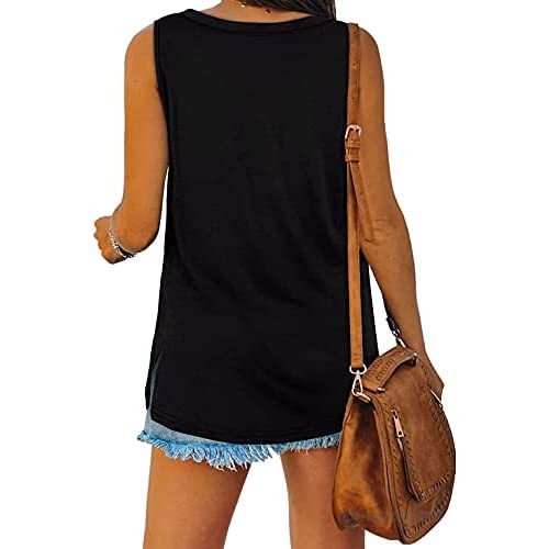BZB Womens Tank Tops Summer V Neck Sleeveless Shirts Button Up Loose Fit Vest