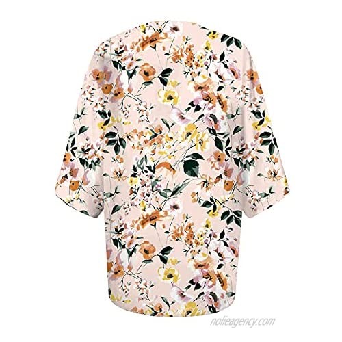 Floral Print Cover-Ups Fashion Kimono Cardigans Loose Casual Plus Size Summer Beach Swimwear Cardigan Cover Ups