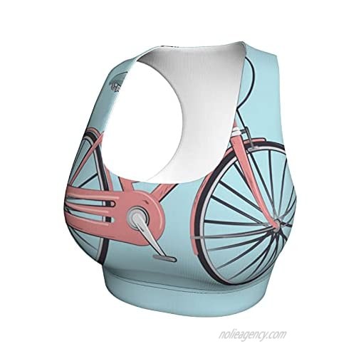 Likai Women'S Compression Bra Pink Bicycle Racerback Sports Yoga Gym Activewear Bras