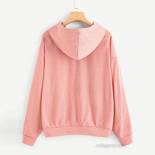 UOKNICE Womens Blouses Long Sleeves Casual Winter Warm Round Neck Jumper Letter Print Pullover Hoodie Sweatshirts Tops