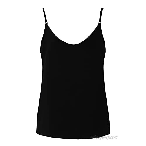 Women's Lightweight Top Loose Casual V Neck Sleeveless Sexy Button Downcami Tank Tops Blouses