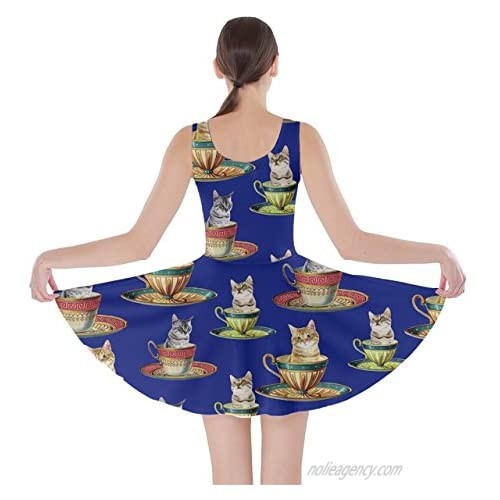 CowCow Womens Cats Kitten Meow Paw Pet Kitty Animals Claw Skater Dress XS-5XL