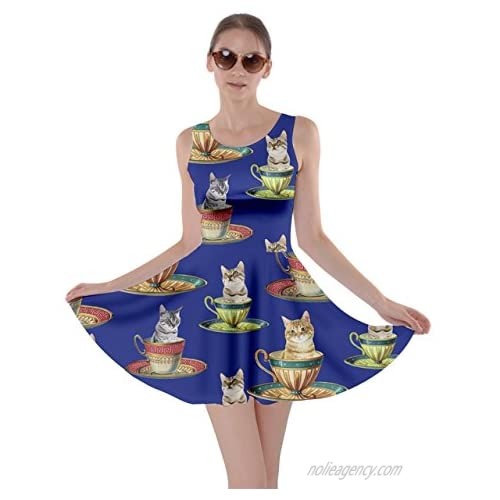 CowCow Womens Cats Kitten Meow Paw Pet Kitty Animals Claw Skater Dress  XS-5XL