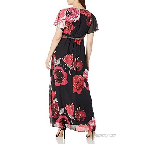 S.L. Fashions Women's Sleeveless Bead Waist Maxi Dress