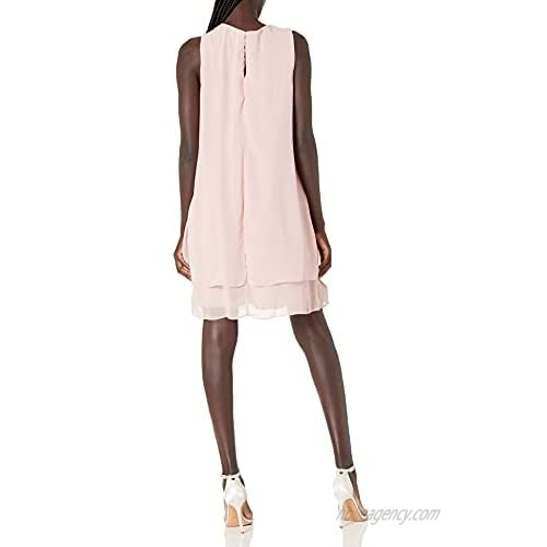 S.L. Fashions Women's Sleeveless Cutout Pearl Neck Dress