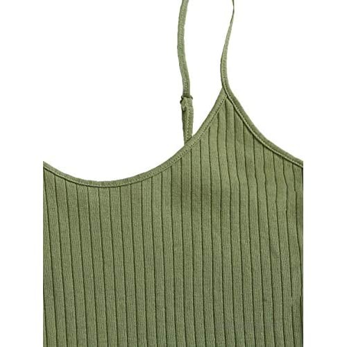 SheIn Women's Basic Sleeveless Strappy Cami Dress Bodycon Solid Rib Knit Mini Dress