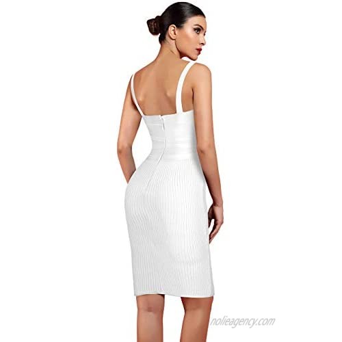 whoinshop Strappy Belt Detail Cocktail Celebrity Bandage Bodycon Club Party Dress