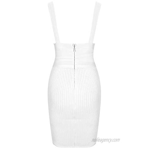 whoinshop Strappy Belt Detail Cocktail Celebrity Bandage Bodycon Club Party Dress